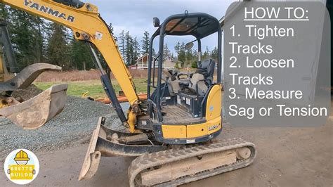 how to loosen track on mini excavator|track tension for mini excavators.